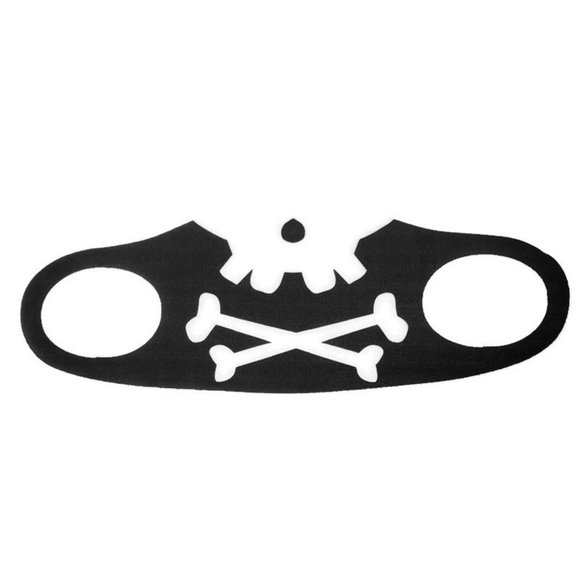 Fashion half skull & crossbones reusable, breathable soft cloth face mask. - Picture 2 of 3